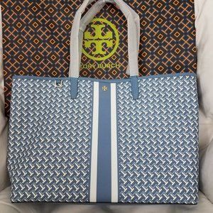 Tory Burch Tzag Allover Tote Blue NWT
